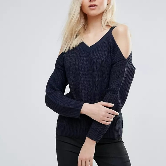 Vero Moda Black Cold Shoulder Knit Sweater - Picture 7 of 7